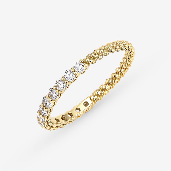 [13%쿠폰] 14k,18k 로프 랩 다이아몬드 하프 이터니티 반지(1.8mm) ,  반지